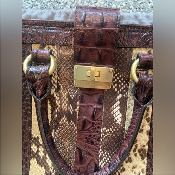Brahmin Annabelle Rare Tri-texture Anaconda Satchel - Picture 5 of 11